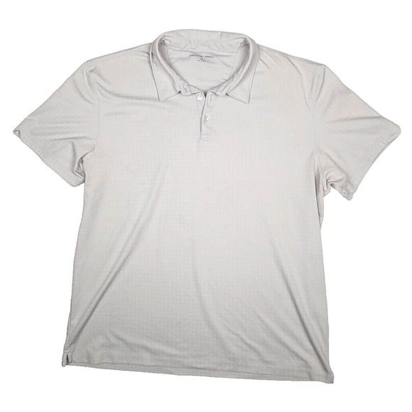 Zachary Prell Other - Zachary Prell Mens Polo Shirt XL Beige Pima Cotton Blend Geometric Short Sleeve
